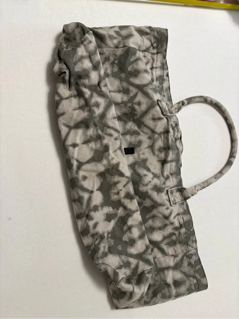 ALO Yoga Gray Tie-Dye Canvas Tote with Black Logo